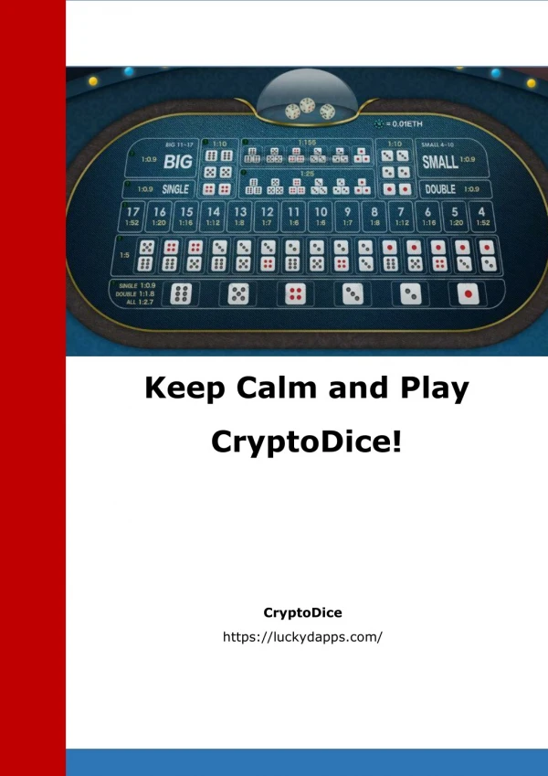 Keep Calm and Play CryptoDice