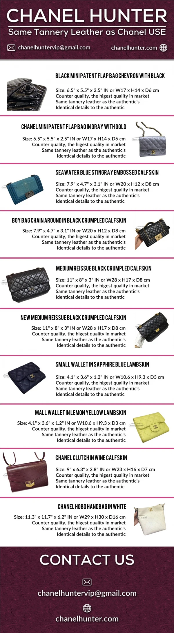 Buy The Best Chanel Replica Bags Online and Other Chanel Inspired Outlets
