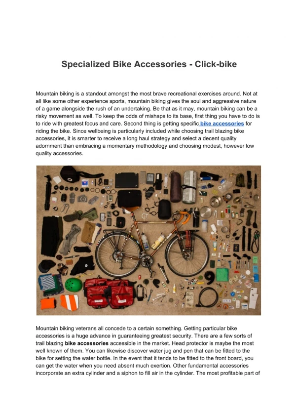 Specialized Bike Accessories - Click-bike