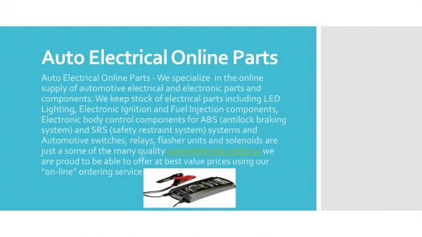 Best Auto Electrical Parts Online Auckland, NZ