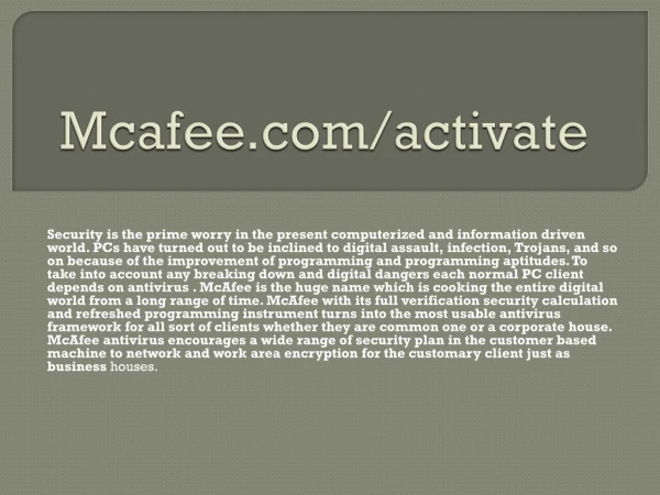 mcafee com activate