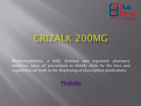 Crizalk 200mg Tablet - Blueberrypharma