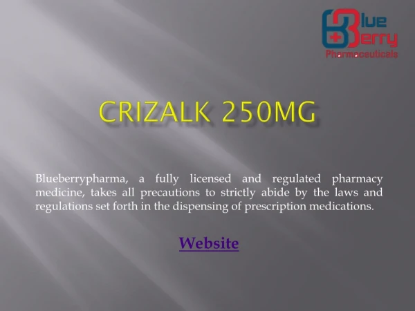 Crizalk 250mg Tablet - Blueberrypharma
