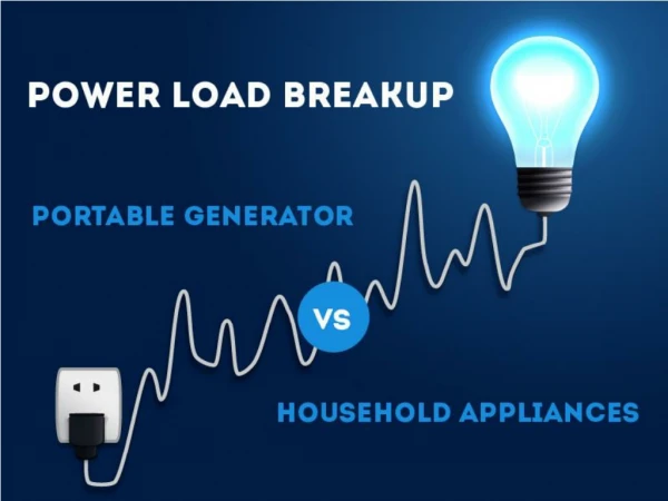 Power load breakup portable generator vs household appliances