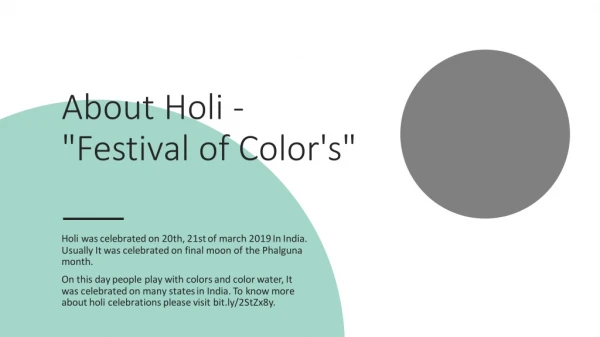 About Holi In 2019