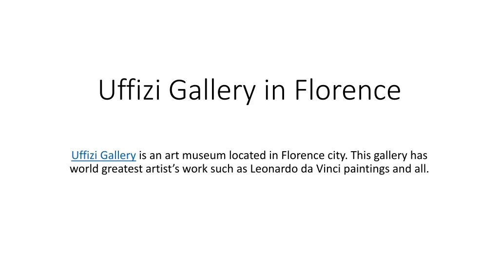 uffizi gallery in florence