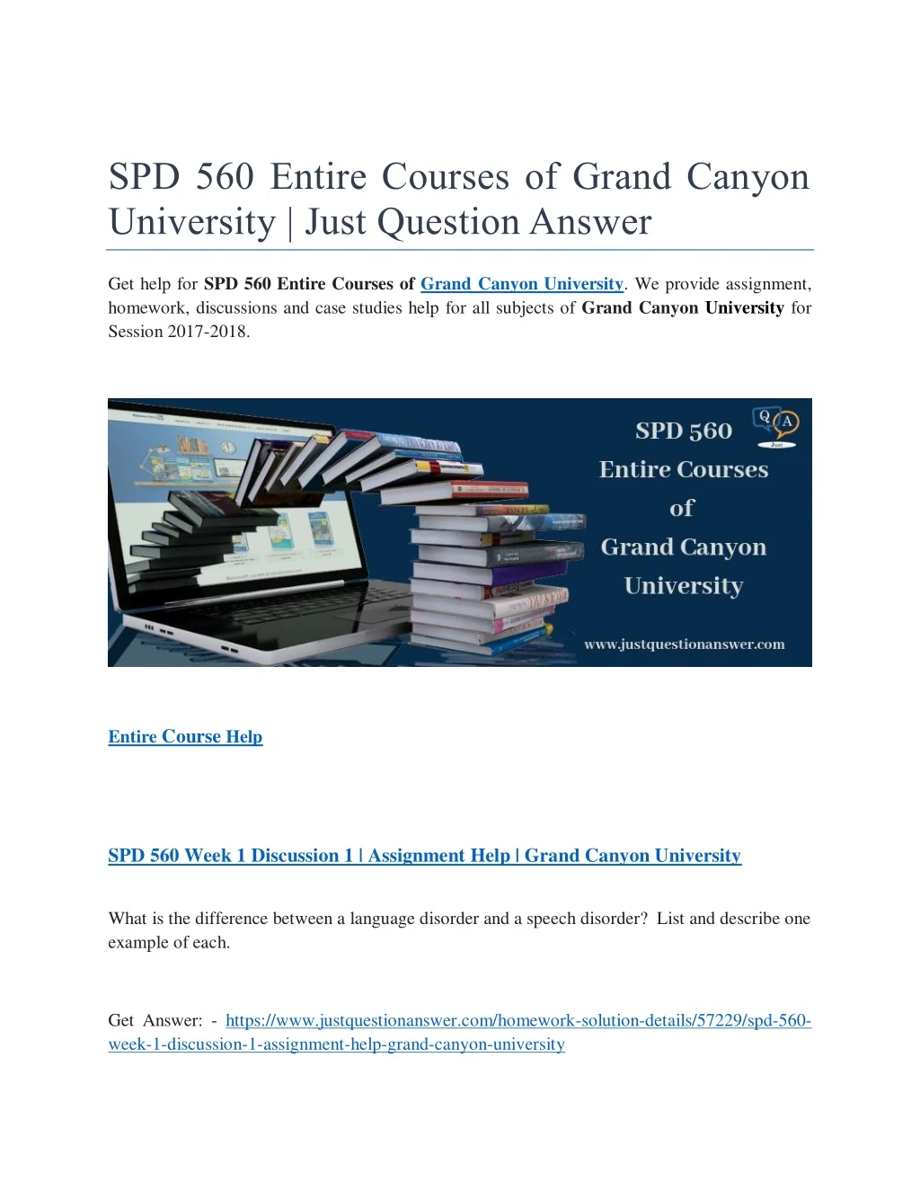 spd 560 entire courses of grand canyon university