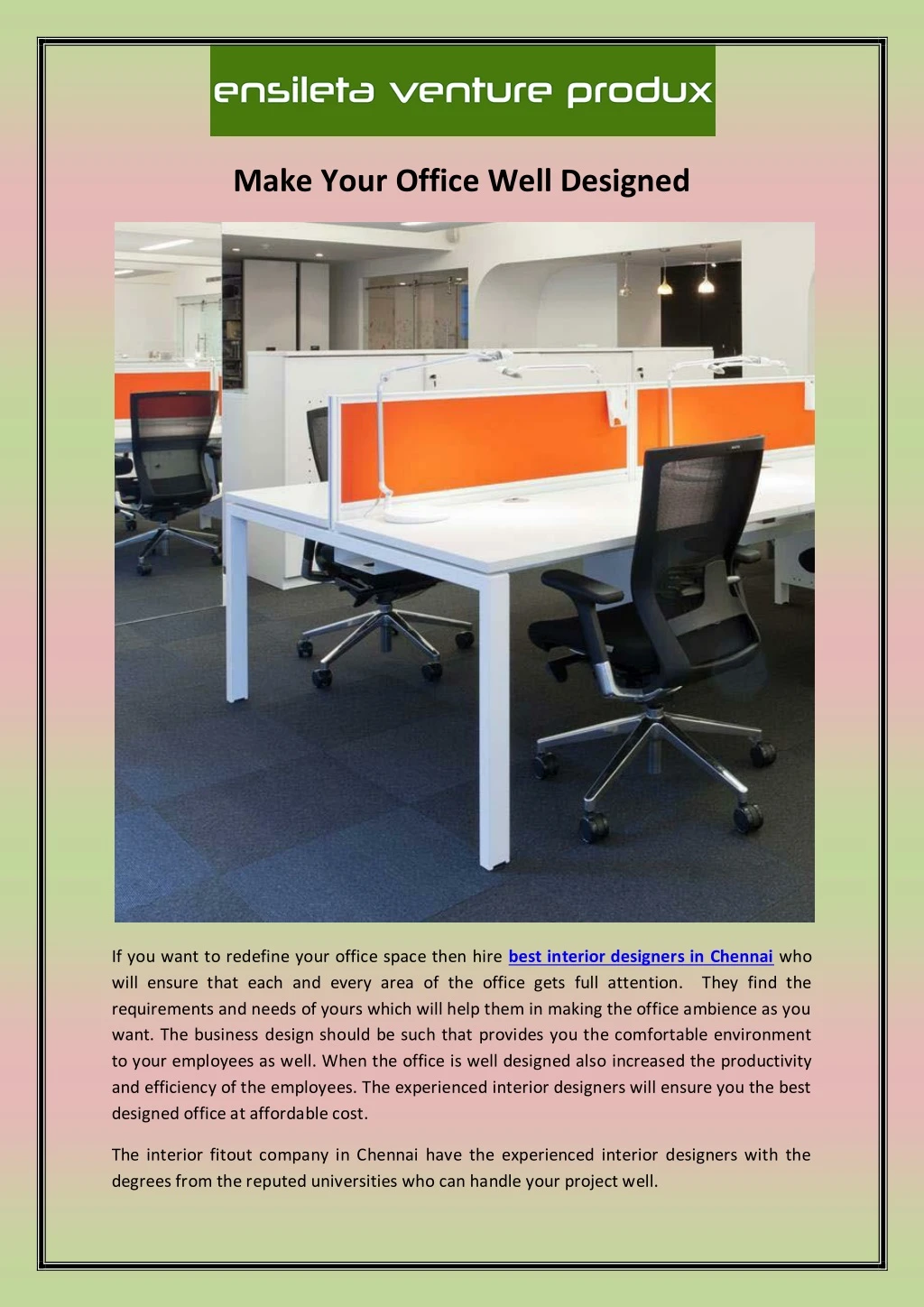 make your office well designed
