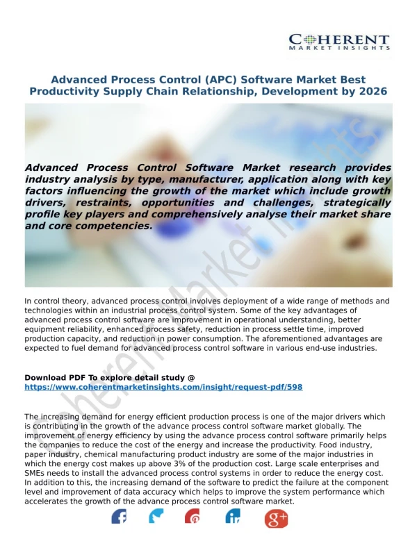 Advanced Process Control (APC) Software Market Best Productivity Supply Chain Relationship, Development by 2026