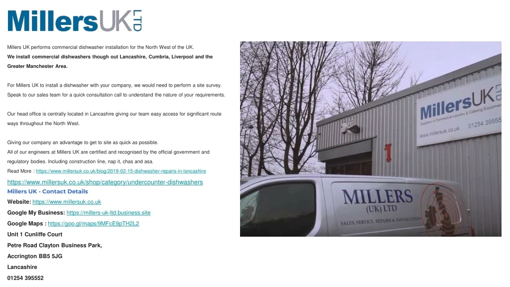millers uk performs commercial dishwasher