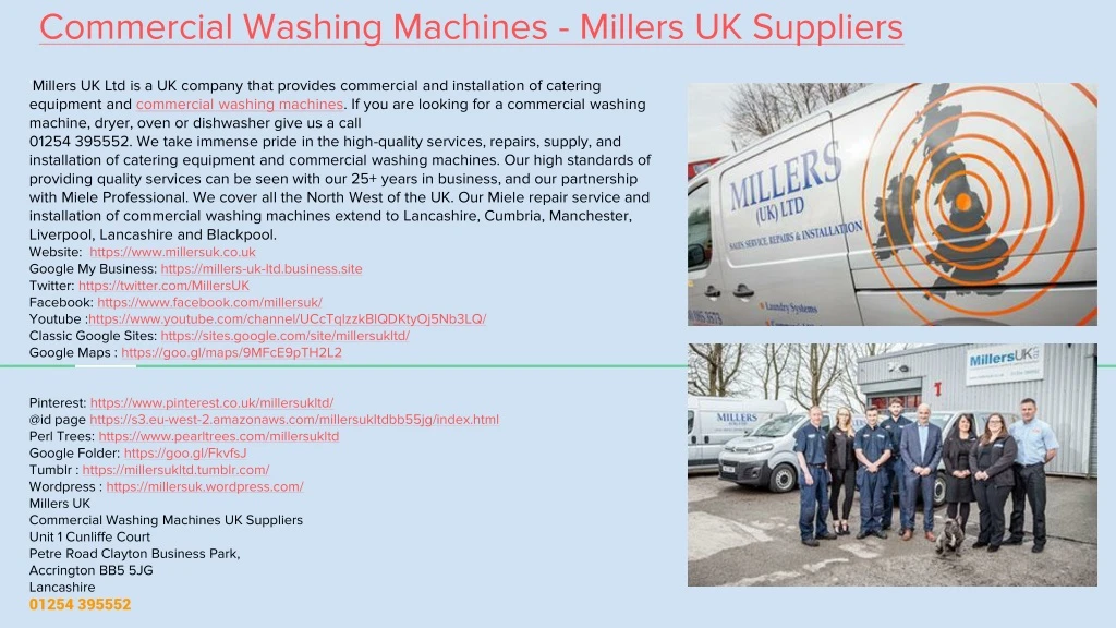 commercial washing machines millers uk suppliers