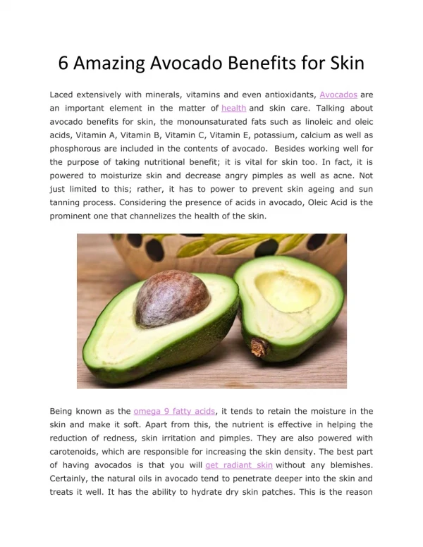 6 Amazing Avocado Benefits for Skin - Health & Fitness Magazine