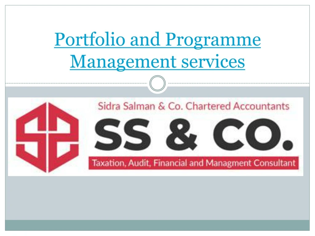 portfolio and programme management services