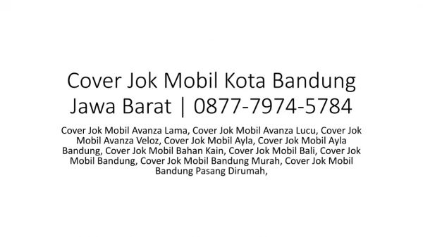 Cover Jok Mobil Kota Bandung Jawa Barat | 0877-7974-5784