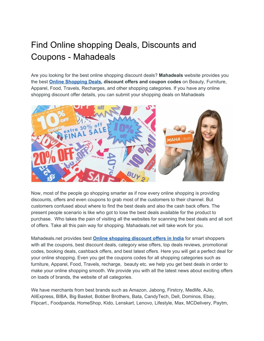 find online shopping deals discounts and coupons