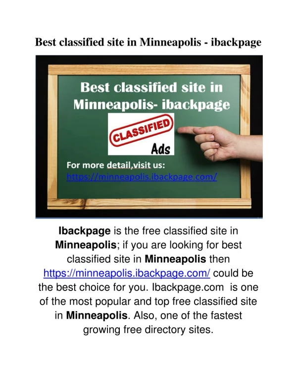 Best classified site in Minneapolis - ibackpage