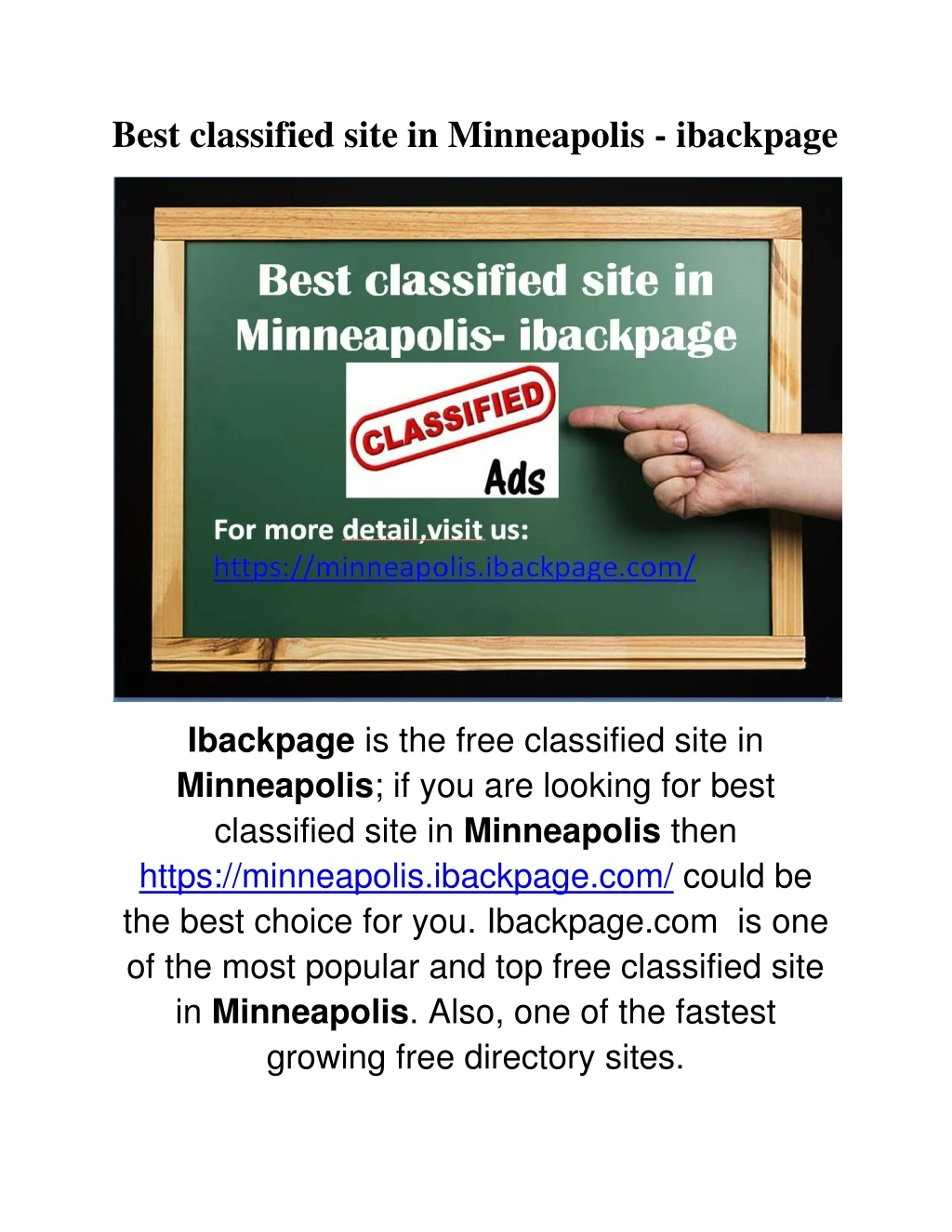 best classified site in minneapolis ibackpage
