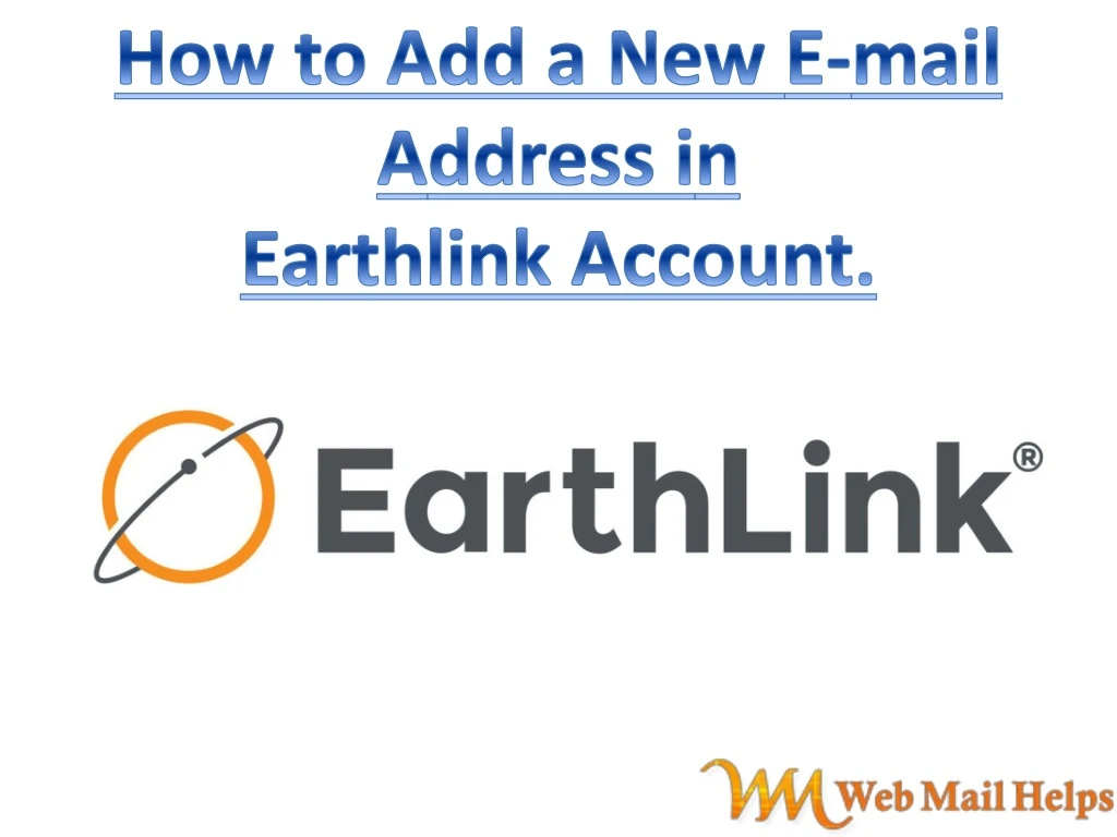 how to add a new e mail a ddress i n earthlink