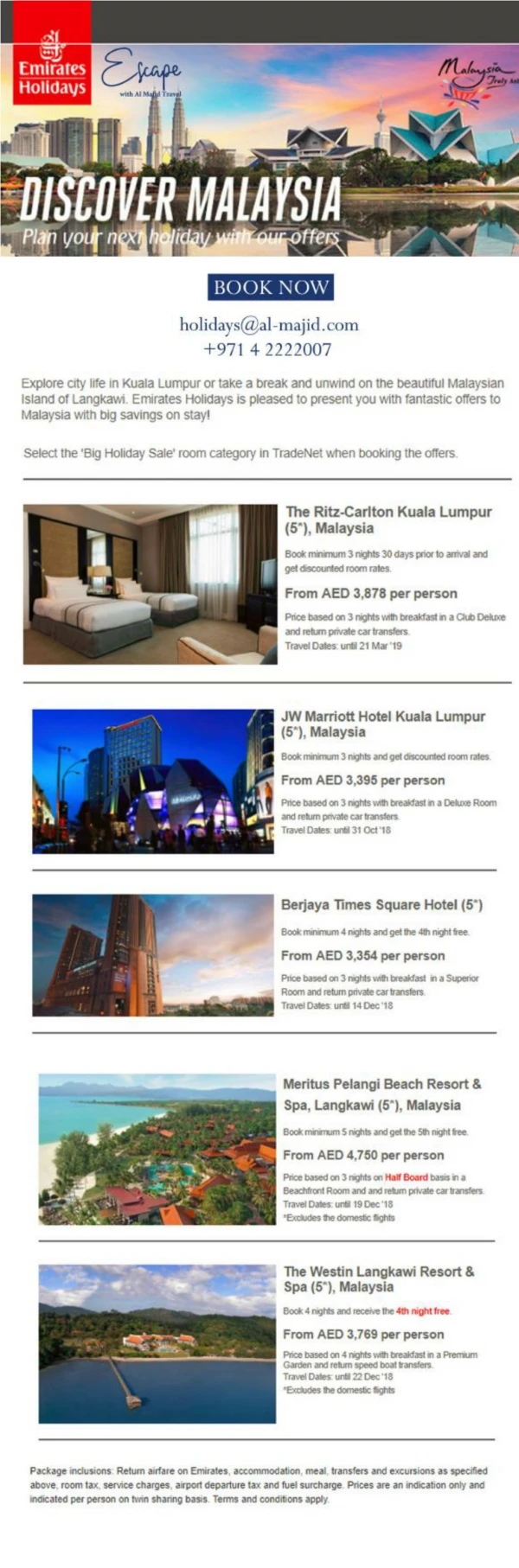 Holiday packages from Dubai