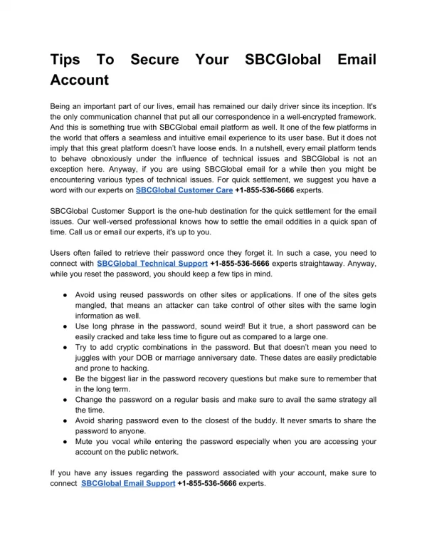 Tips To Secure Your SBCGlobal Email Account