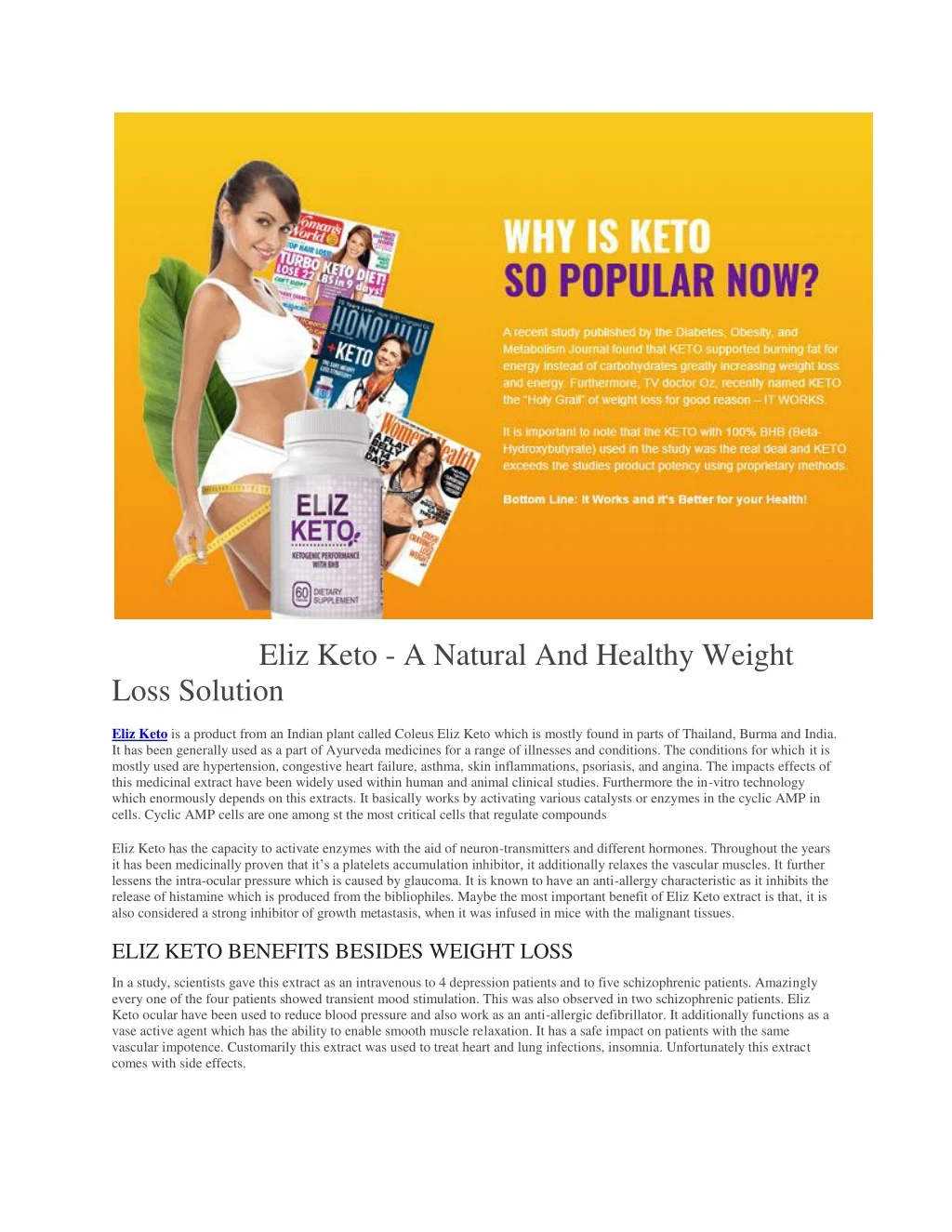eliz keto a natural and healthy weight loss