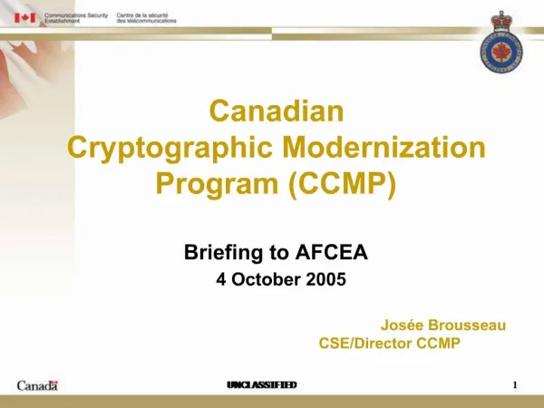 Canadian Cryptographic Modernization Program CCMP