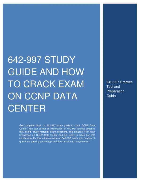 642-997 Study Guide and How to Crack Exam on CCNP Data Center