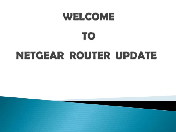 netgear router update