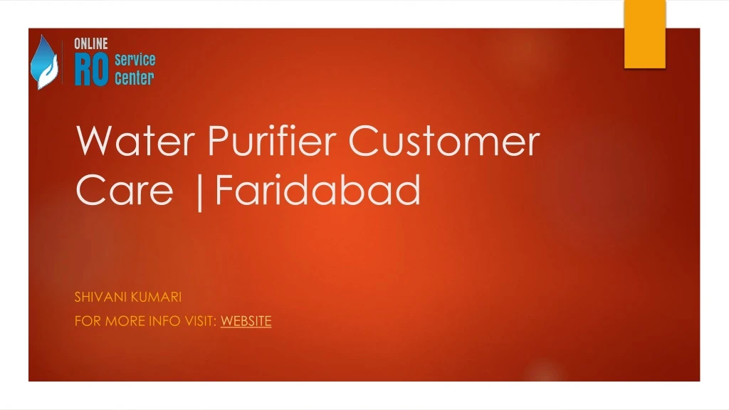 water purifier customer care faridabad