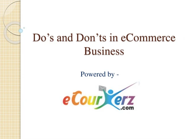 eCourierz | Best Ecommerce logistics solutions in India