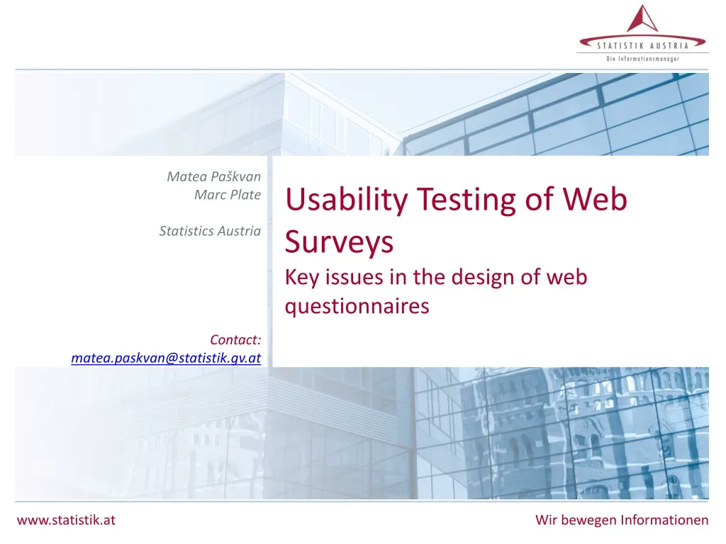 usability testing of web surveys key issues in the design of web questionnaires
