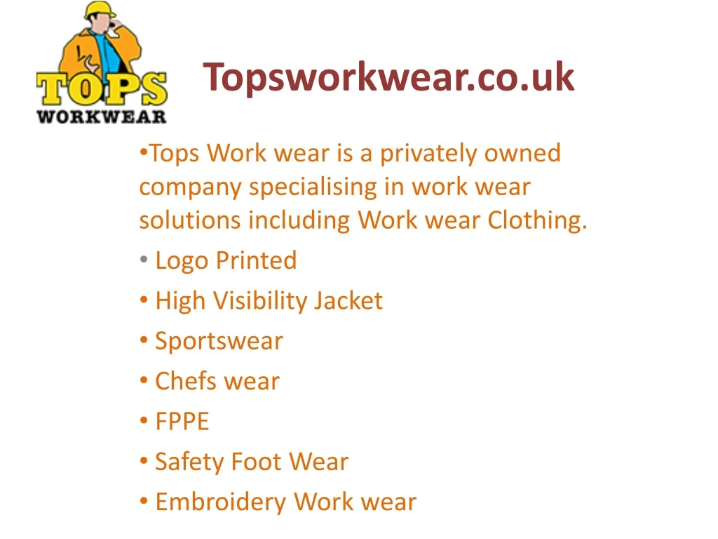 topsworkwear co uk