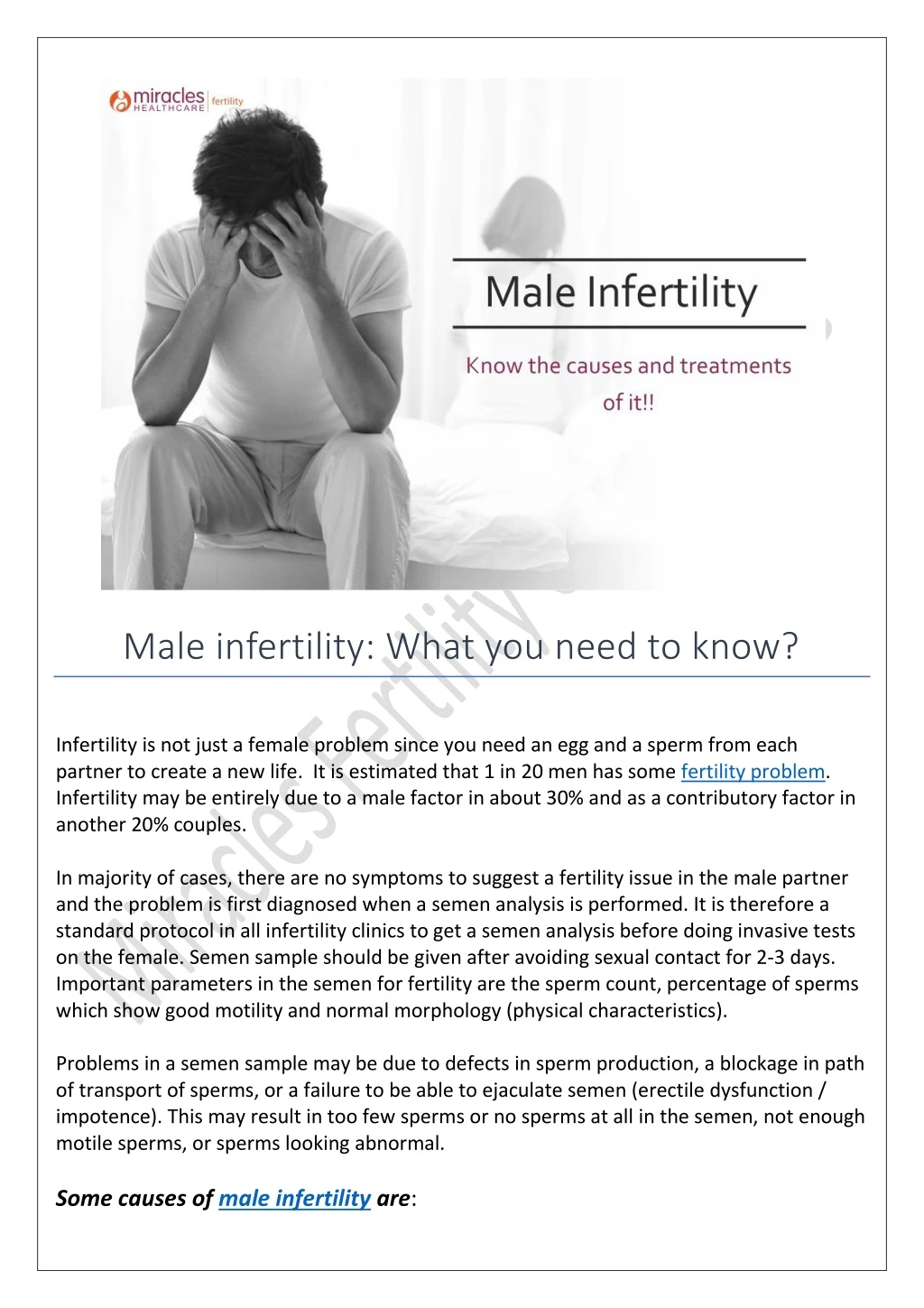 male infertility what you need to know