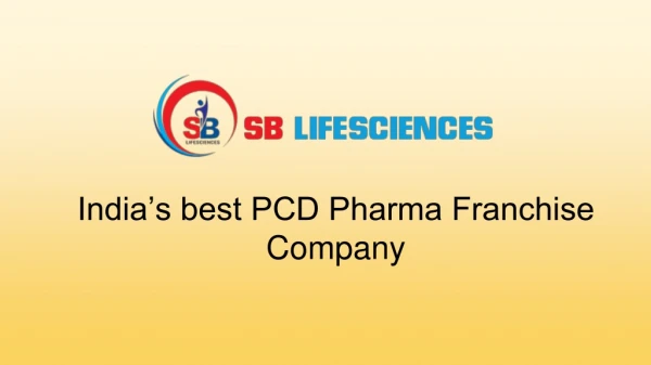 PCD Pharma Franchise Company - SB Lifesciences