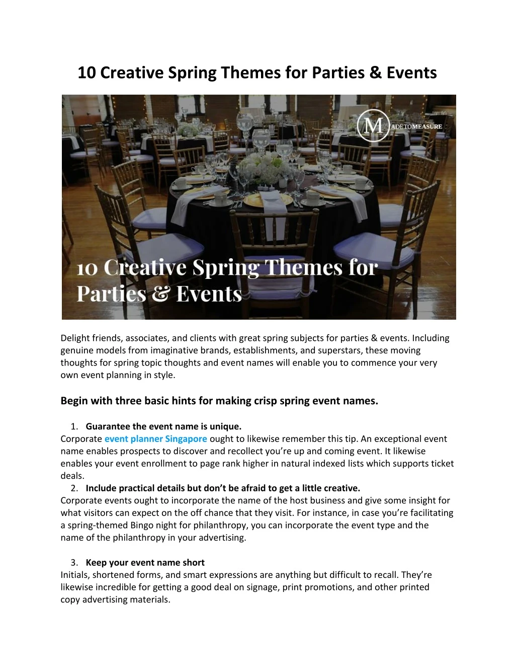 10 creative spring themes for parties events