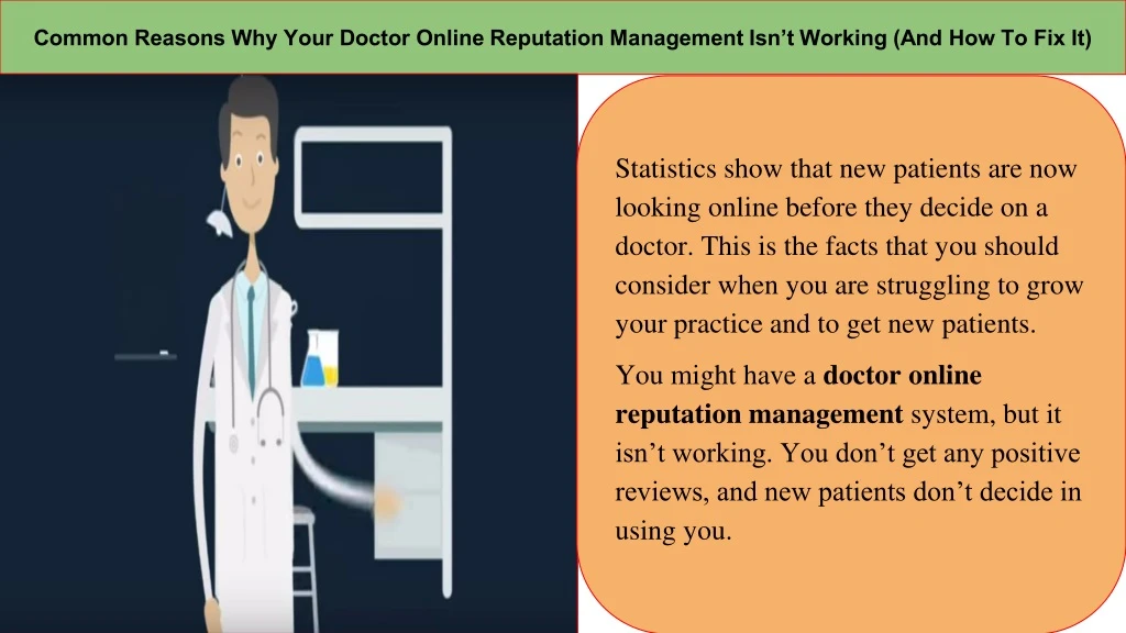 common reasons why your doctor online reputation