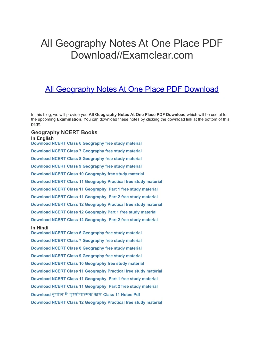 all geography notes at one place pdf download