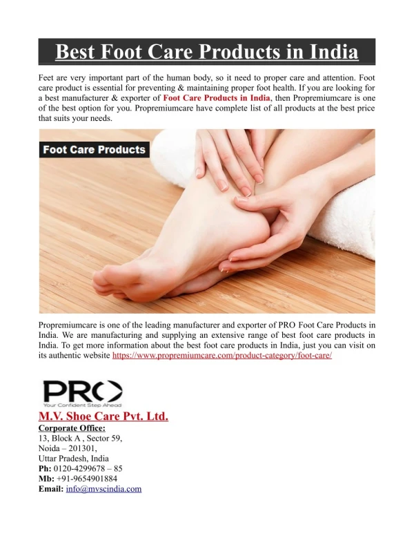 Best Foot Care Products in India