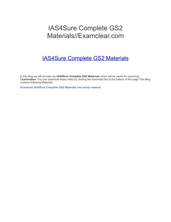 IAS4Sure Complete GS2 Materials//Examclear.com