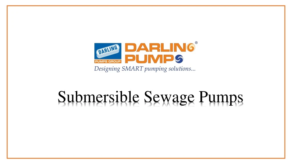submersible sewage pumps