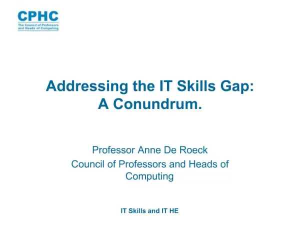 Addressing the IT Skills Gap: A Conundrum.