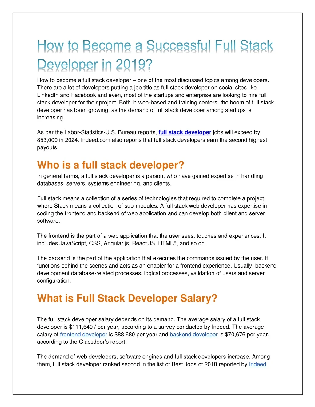 how to become a full stack developer