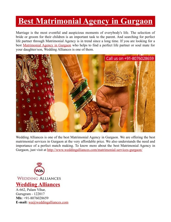 Best Matrimonial Agency in Gurgaon