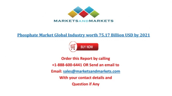 Phosphate Market Global Industry Research Report 2021