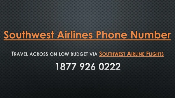 Travel across on low budget via Southwest Airline Flights- Free PDF