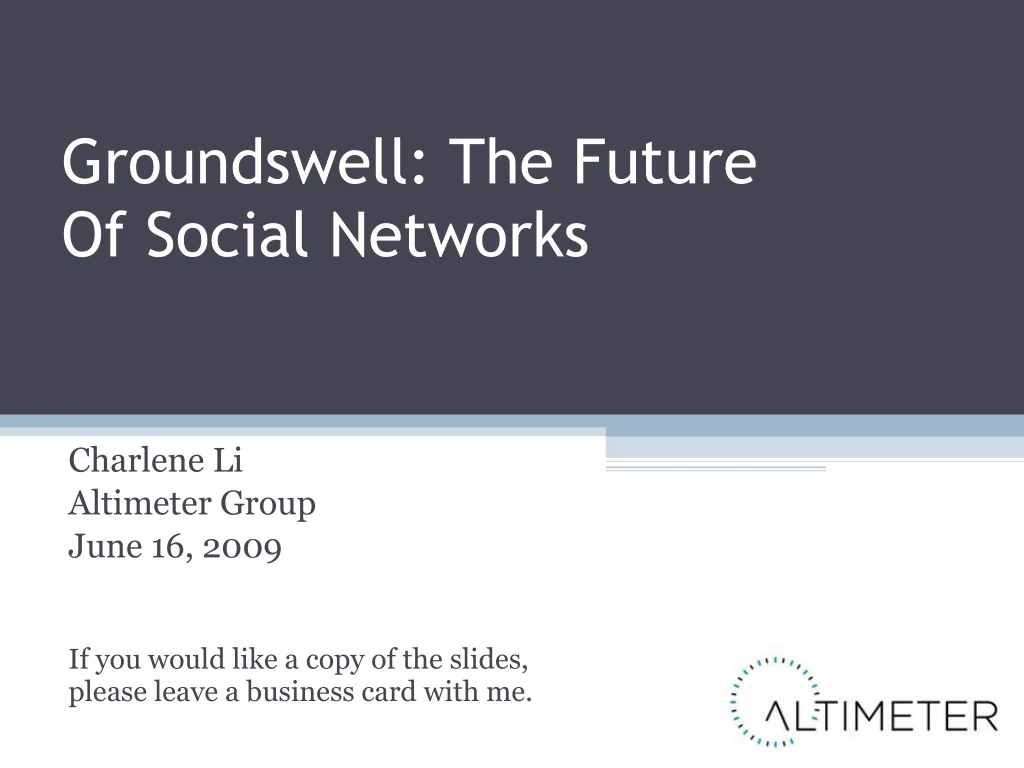 groundswell the future of social networks