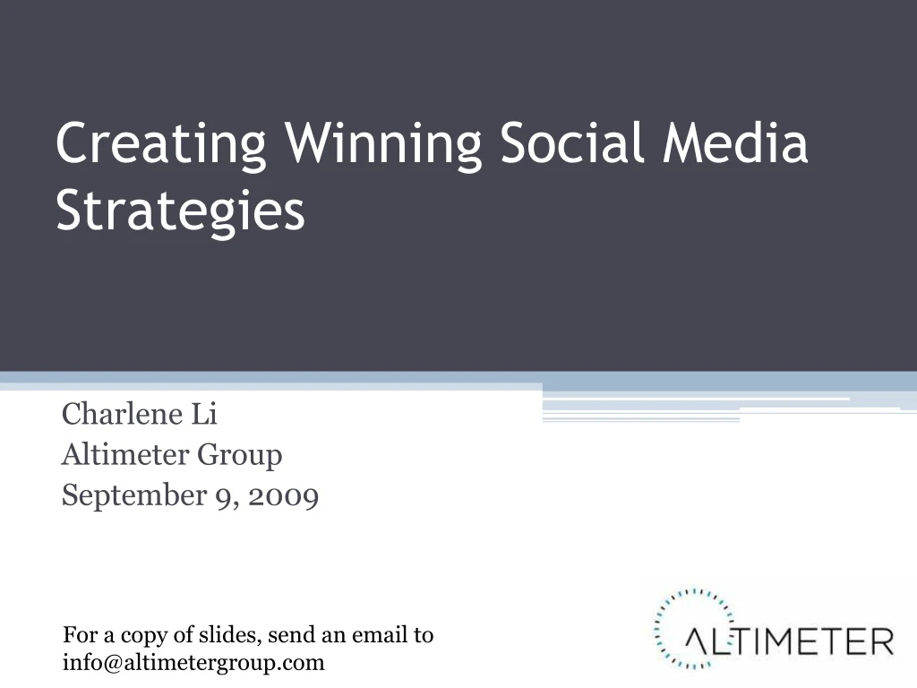 creating winning social media strategies