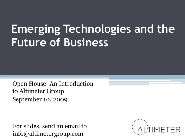 The Future Of Business by Altimeter Group