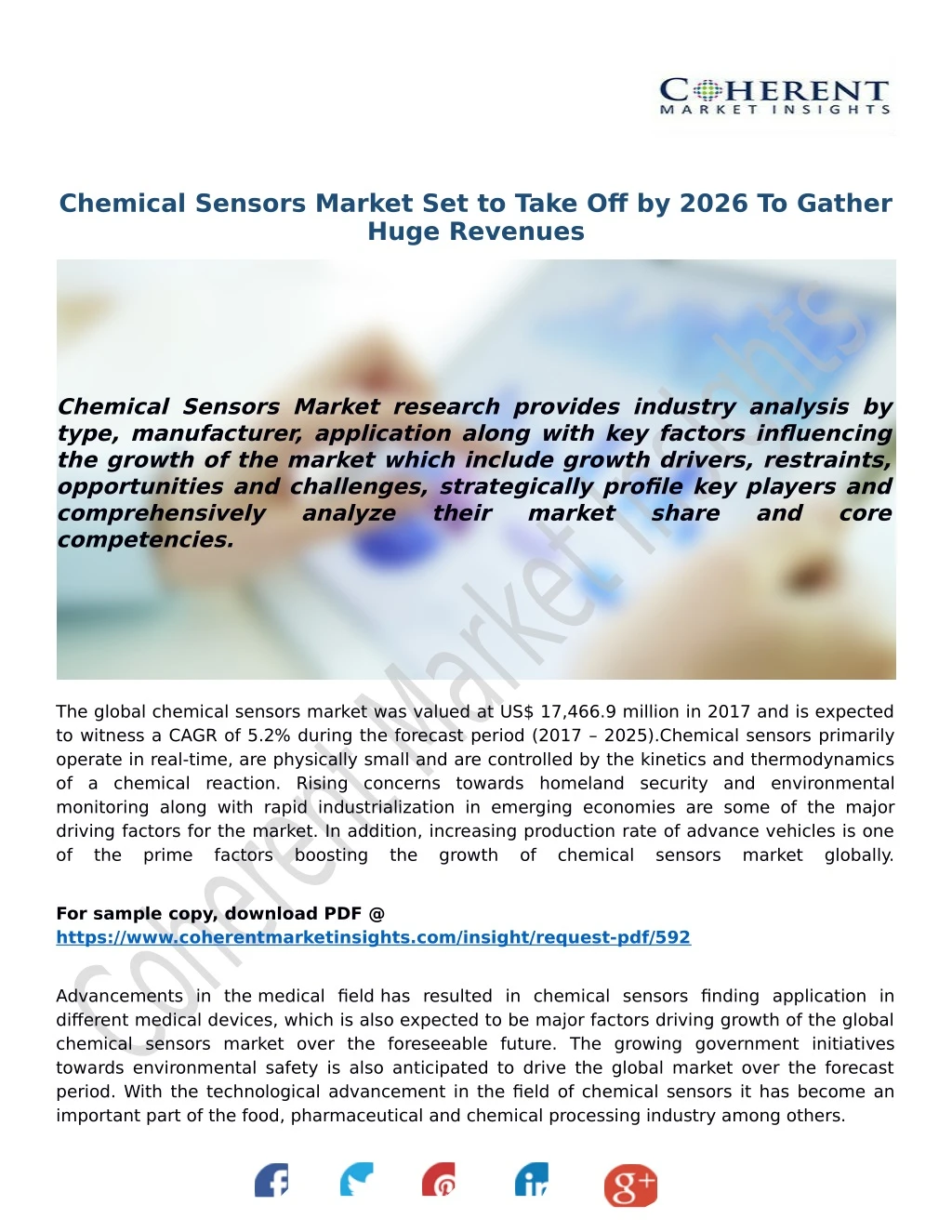 chemical sensors market set to take off by 2026