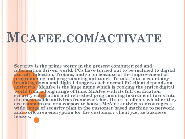 mcafee com activate